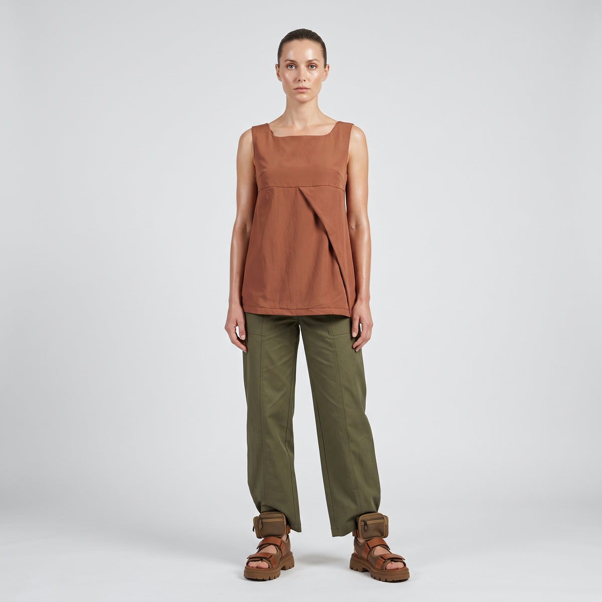 Sleeveless Minimalist Draped Top