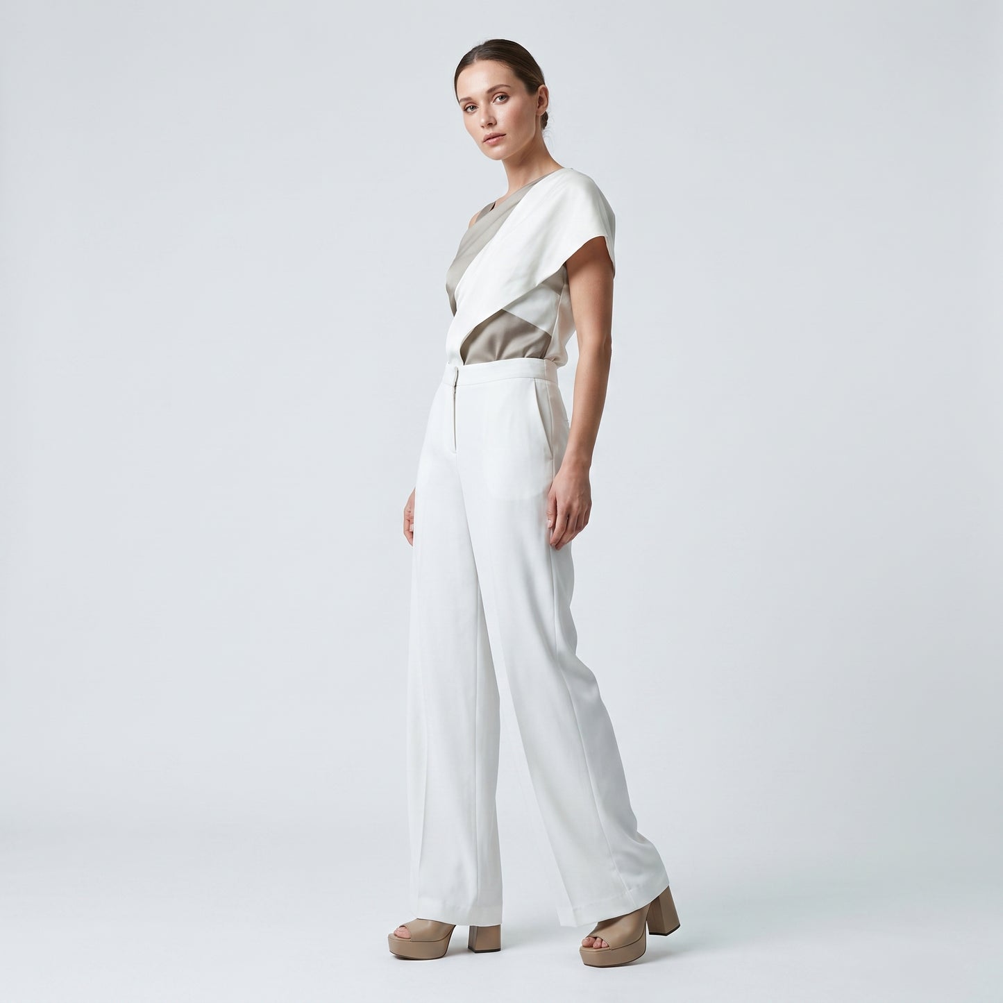 Classic White Tailored Trousers