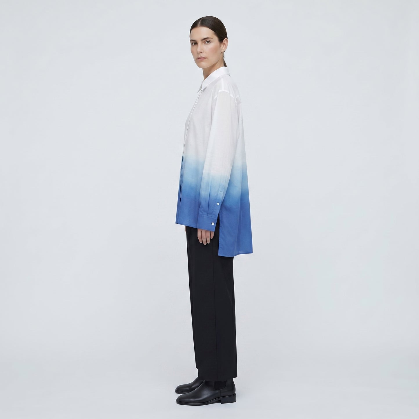 Ombré Dip-Dye Cotton Shirt