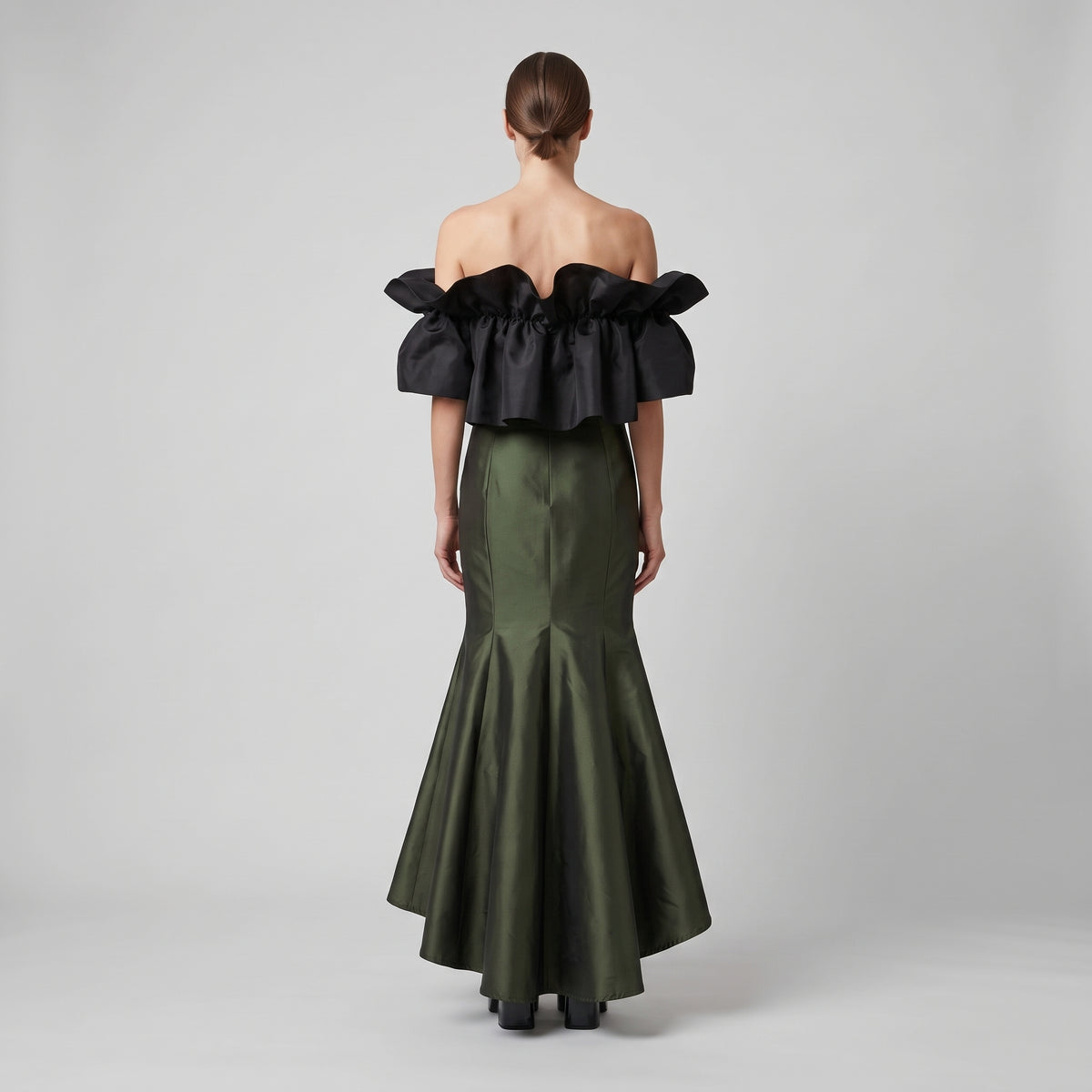 Olive Mermaid Silhouette Skirt
