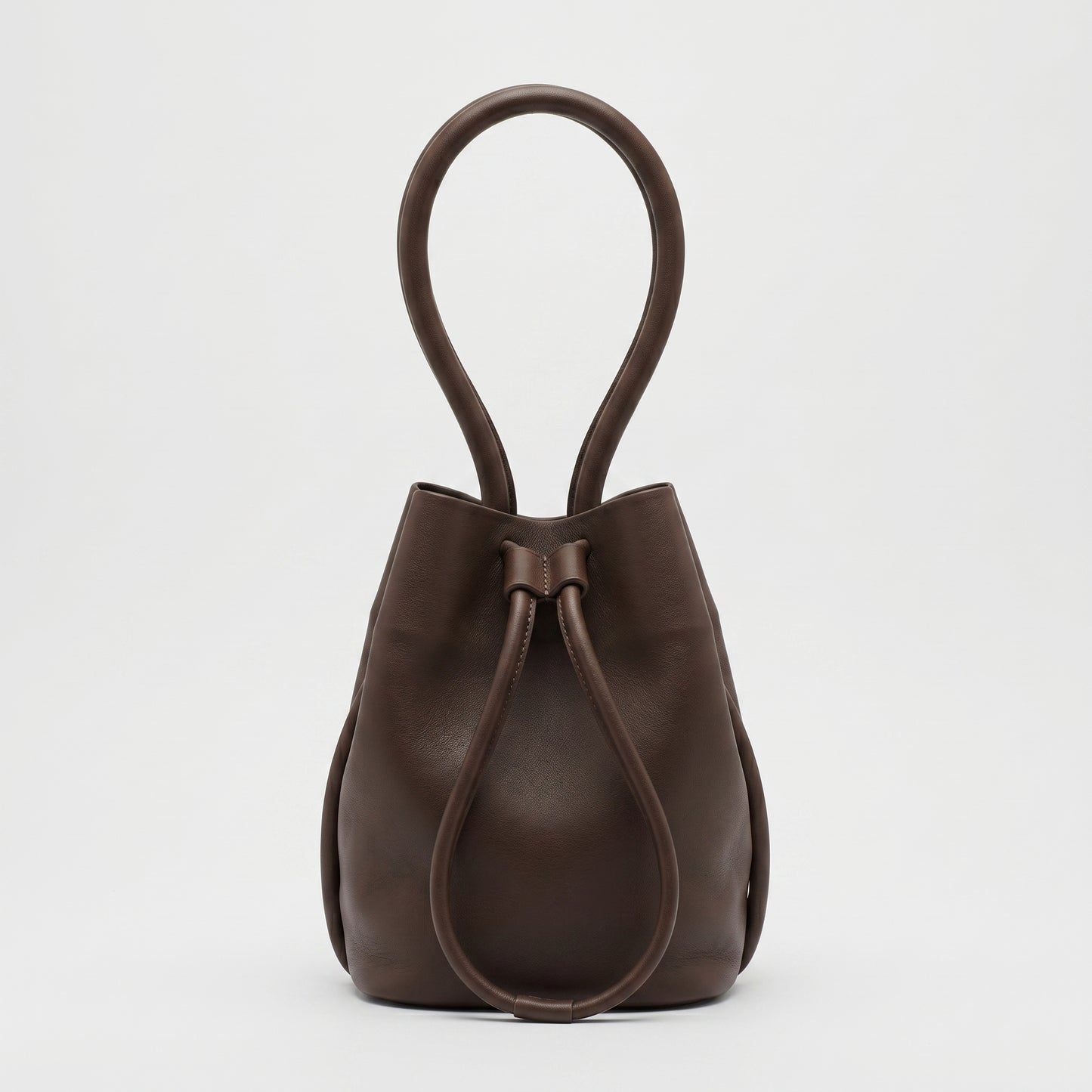 Leather Drawstring Bucket Bag