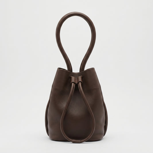 Leather Drawstring Bucket Bag