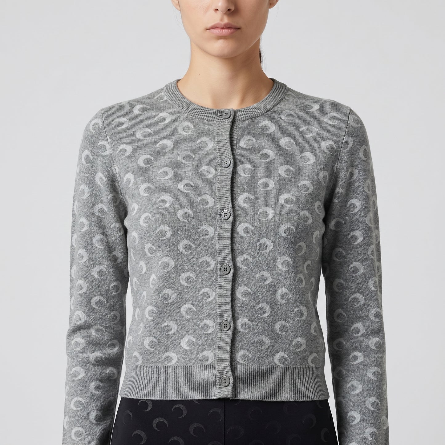Iconic Moon Pattern Wool Cardigan