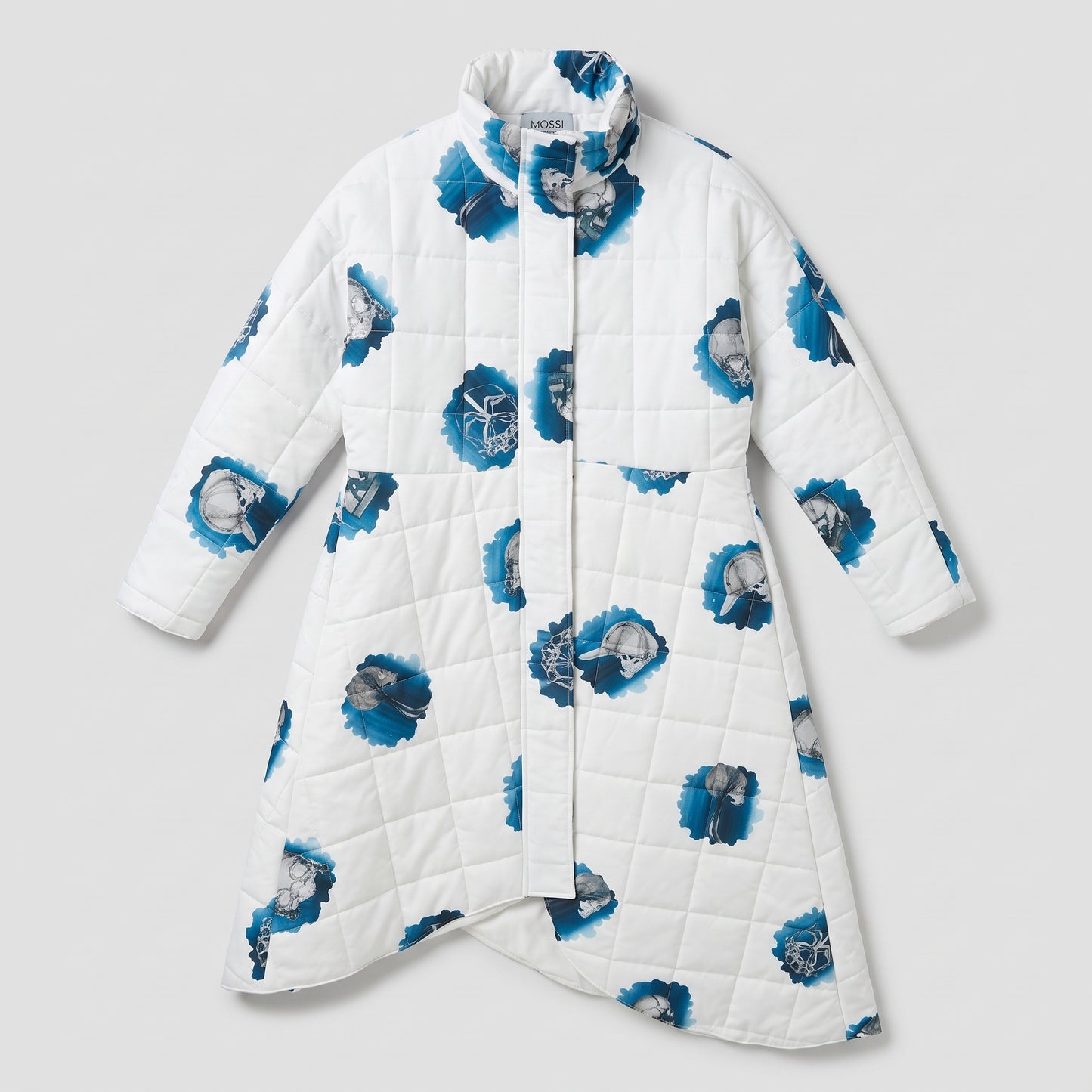 Quilted Graphic Print Puffer Coat