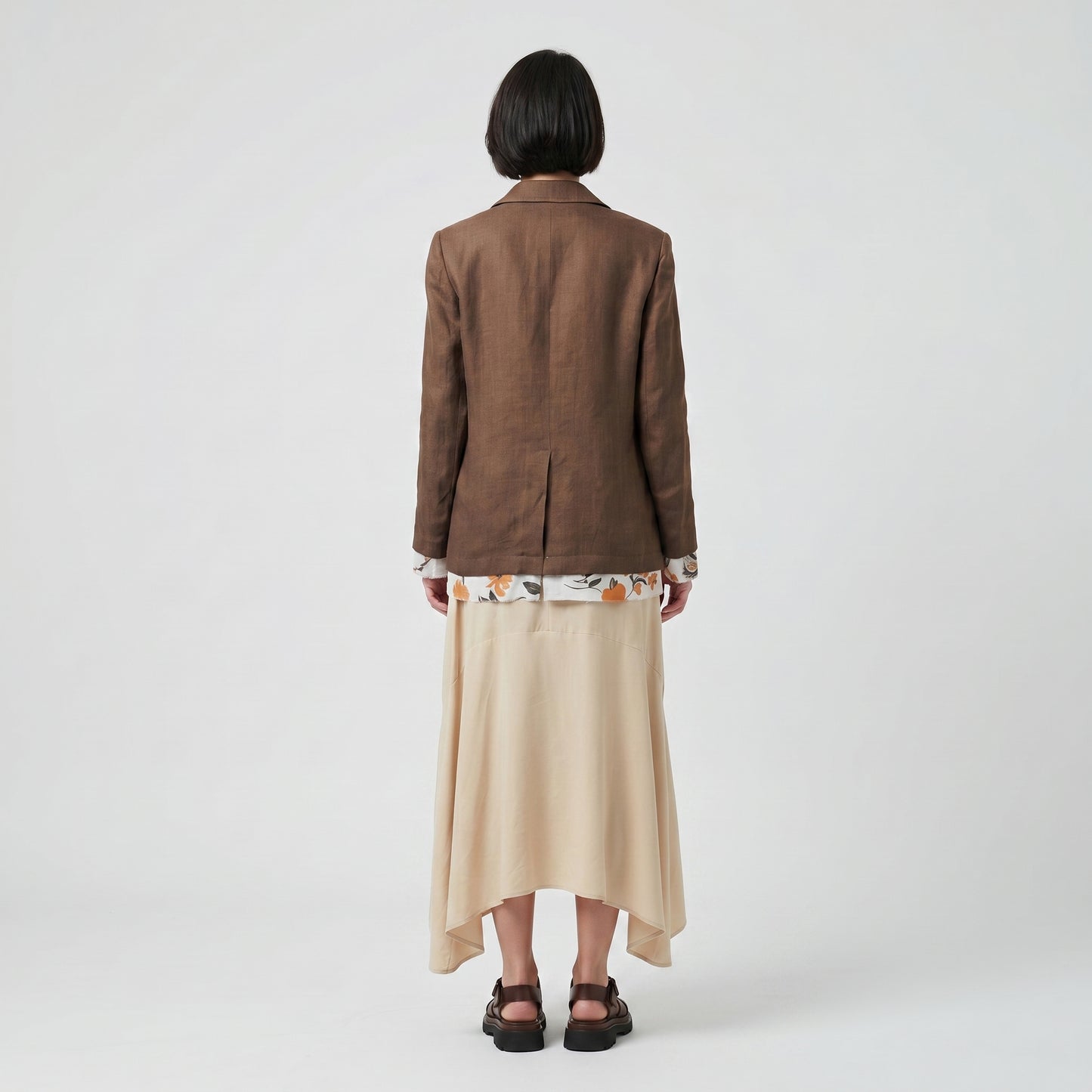 Single Breasted Linen Blend Blazer