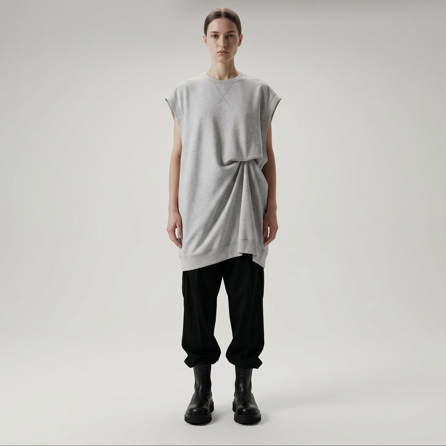 Sleeveless Crewneck Jersey Vest