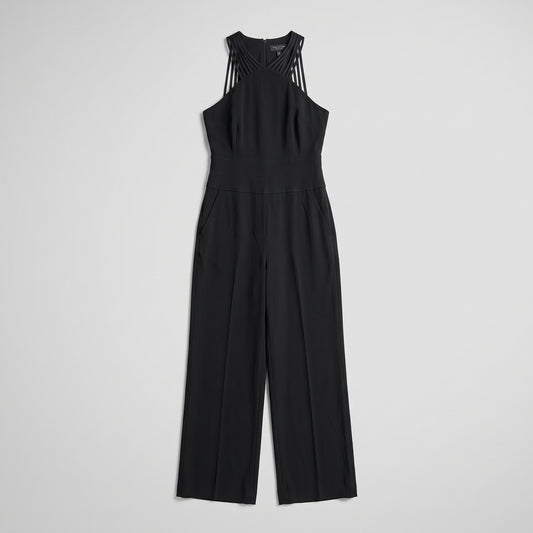 Caged Neckline Tailored Jumpsuit
