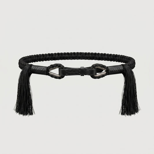 Braided Cord Tassel Belt