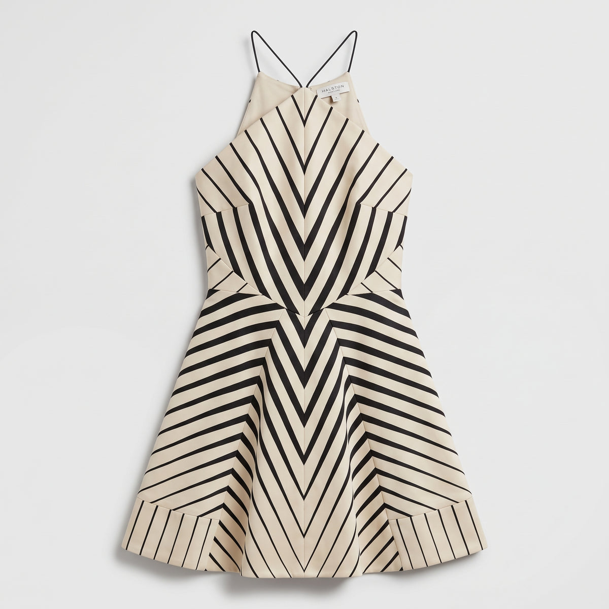 Graphic Striped Halter Dress