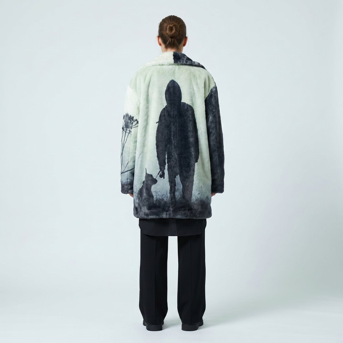 Two-Tone Faux Fur Coat