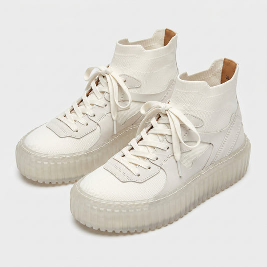 Modern Sculptural High Top Sneakers