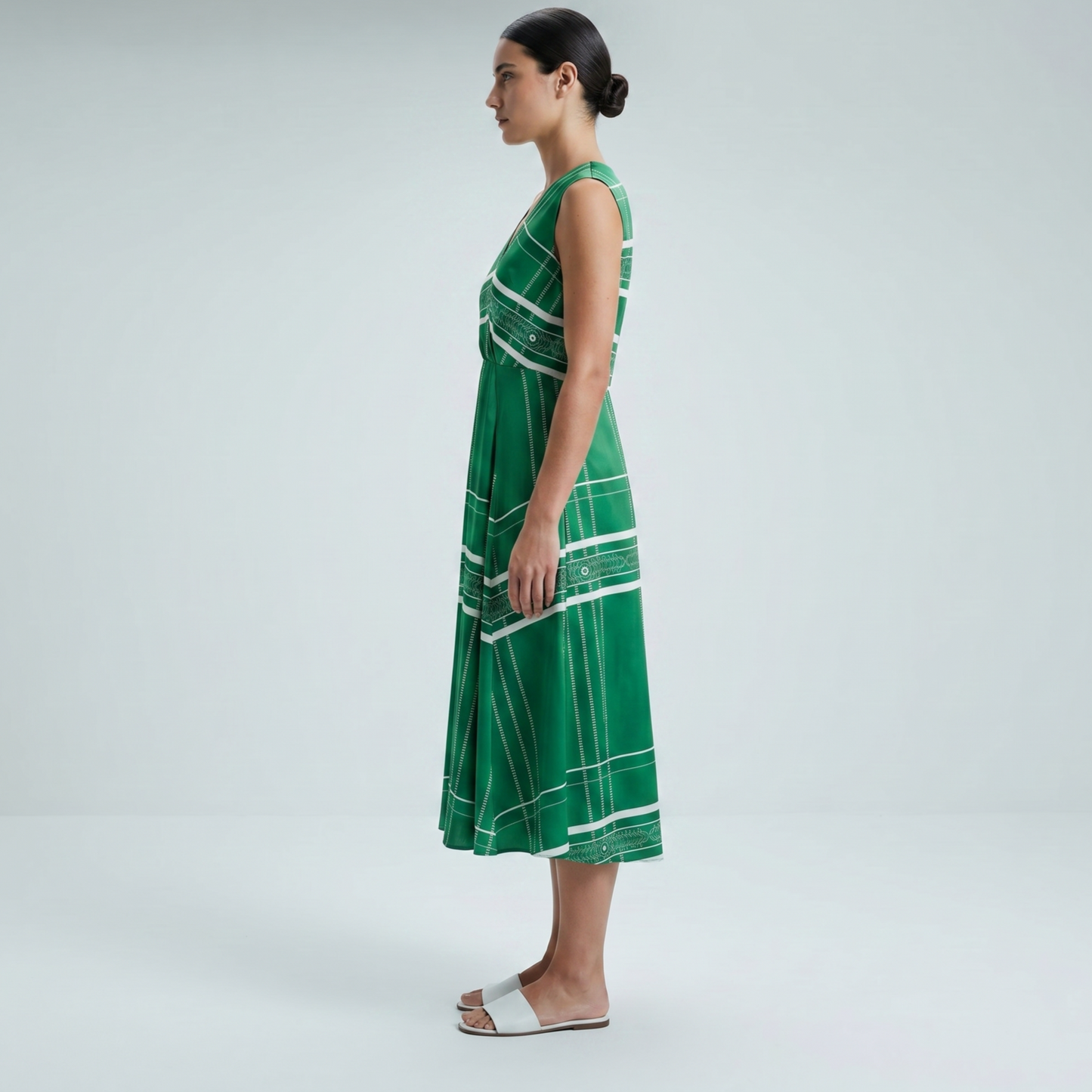 Graphic Print V-Neck Dress
