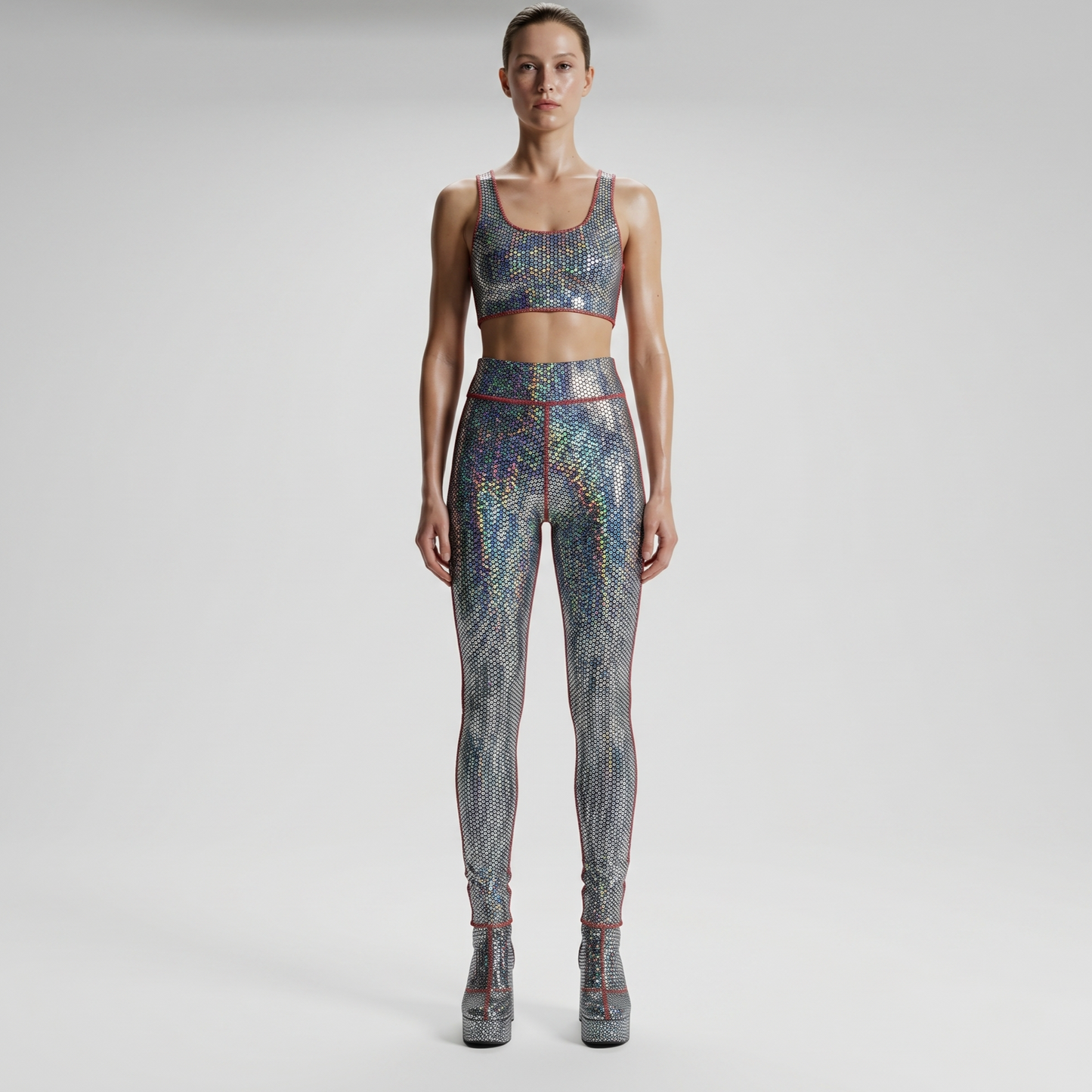 Iridescent Sequin High-Rise Leggings