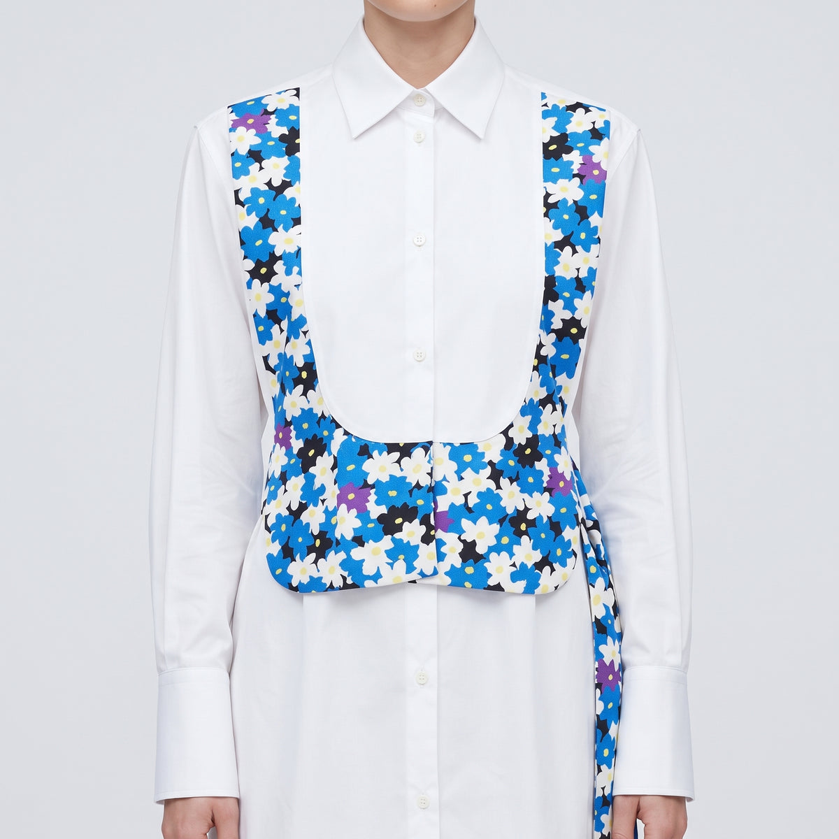Floral Corset Detail Shirt Dress