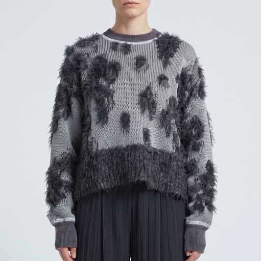 Textured Shaggy Knit Sweater