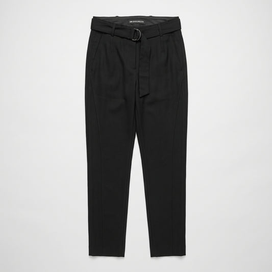 Tailored Belted Black Trousers