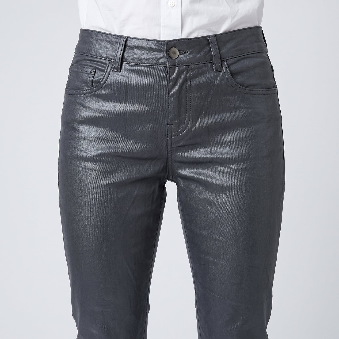 Coated Charcoal Slim Fit Jeans