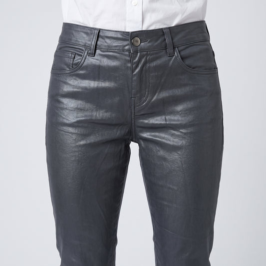 Coated Charcoal Slim Fit Jeans