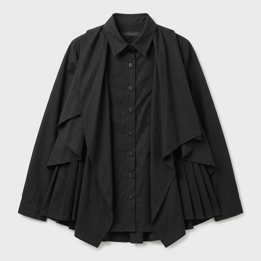 Architectural Draped Cotton Shirt