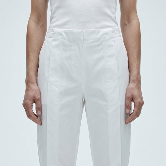Tailored White Pleated Trousers
