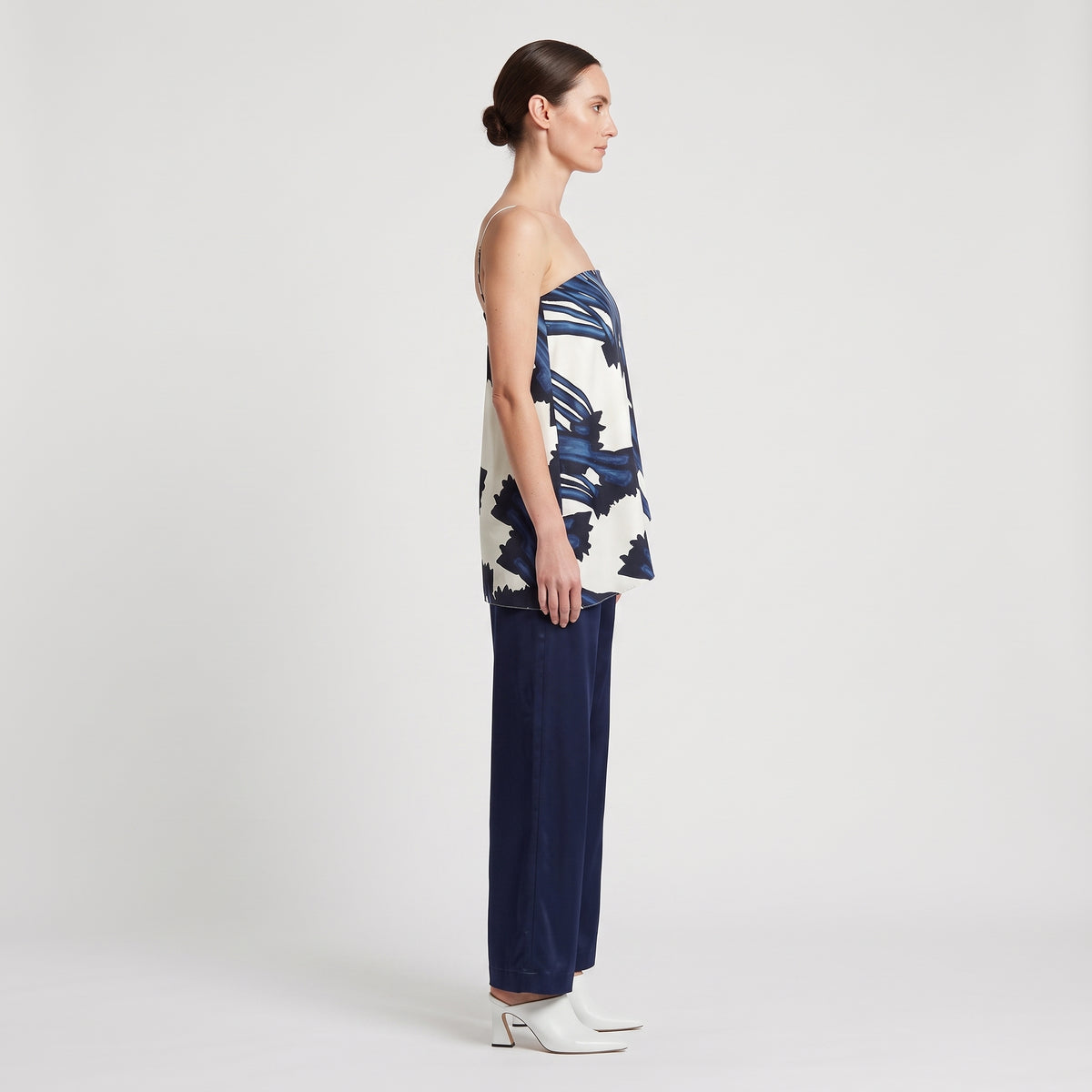 Abstract Print One Shoulder Top
