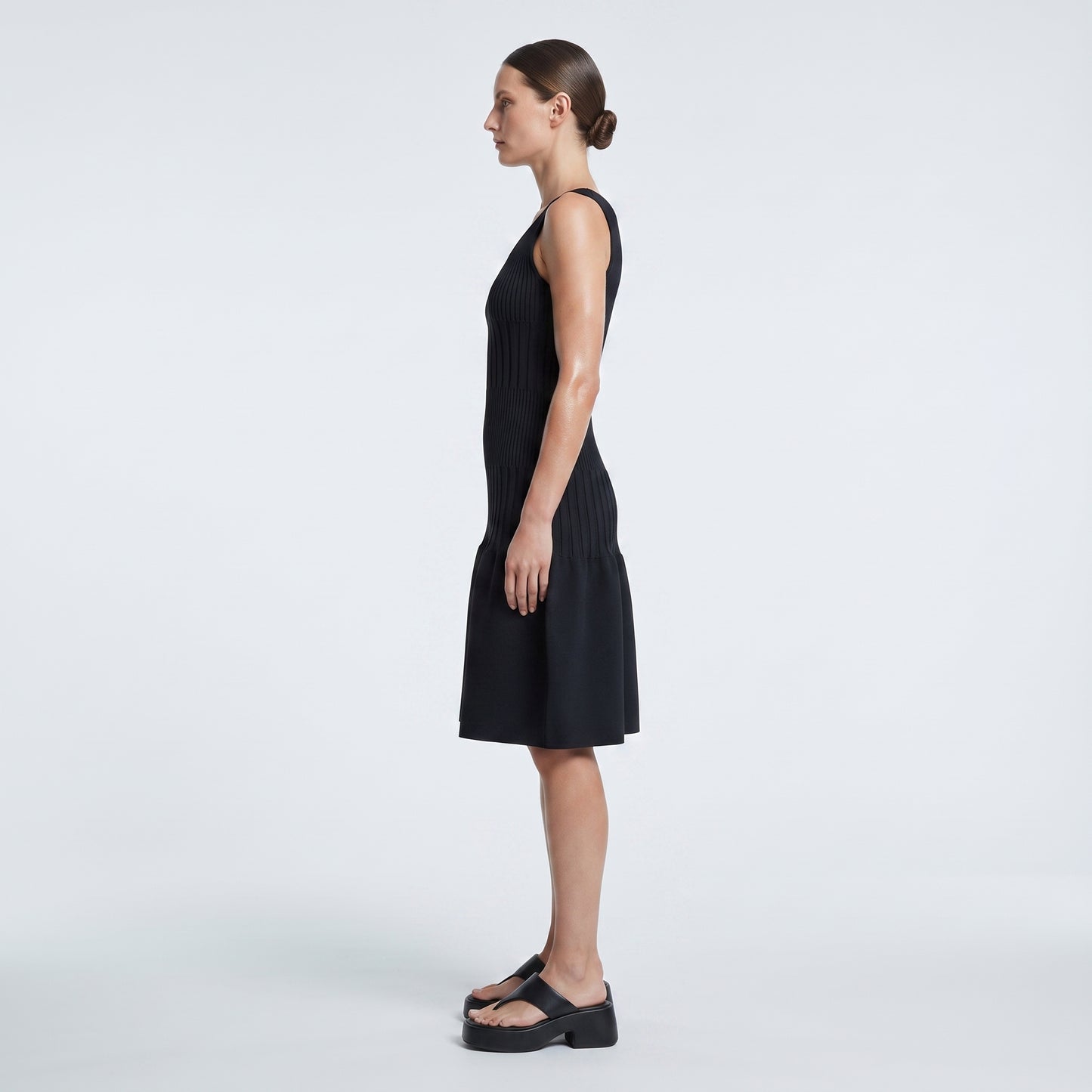 Sleeveless Ribbed Flared Mini Dress