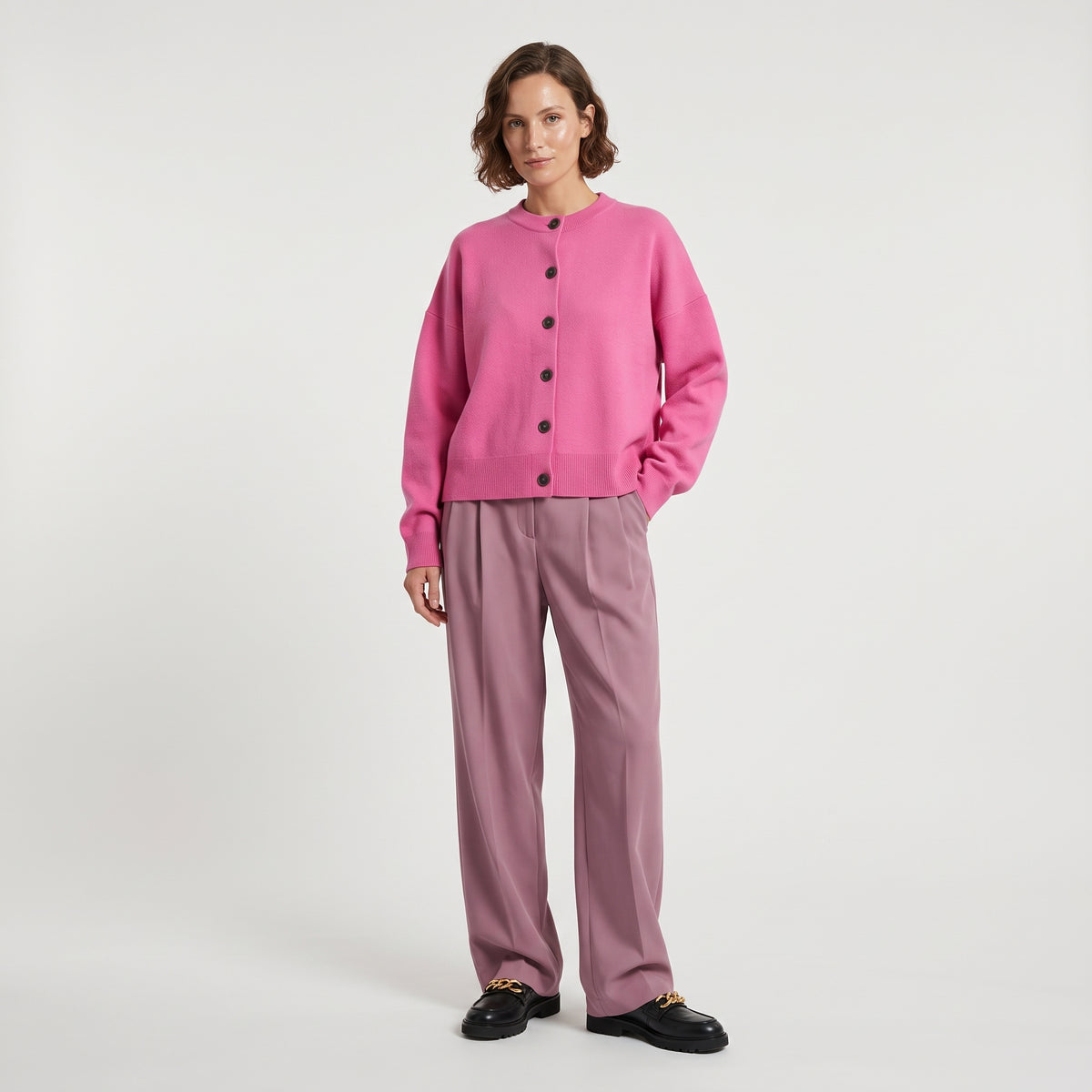 Vibrant Fuchsia Knit Cardigan