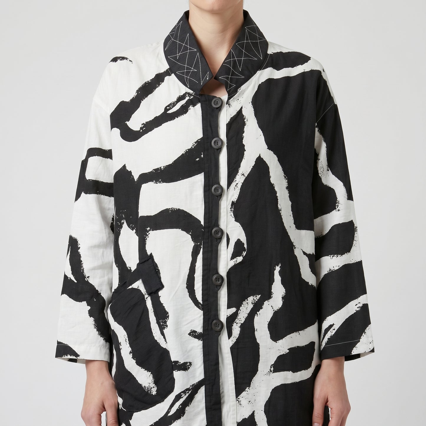 Abstract Print Structured Jacket
