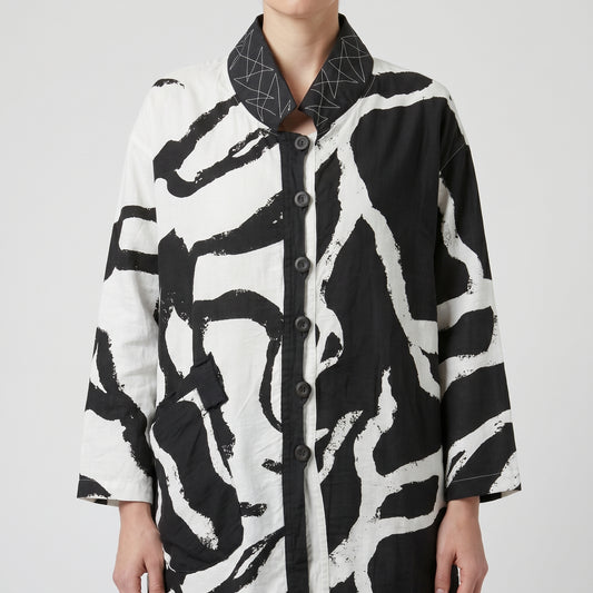 Abstract Print Structured Jacket