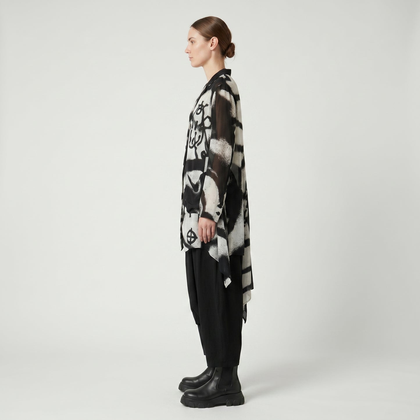 Abstract Graffiti Print Lightweight Blazer