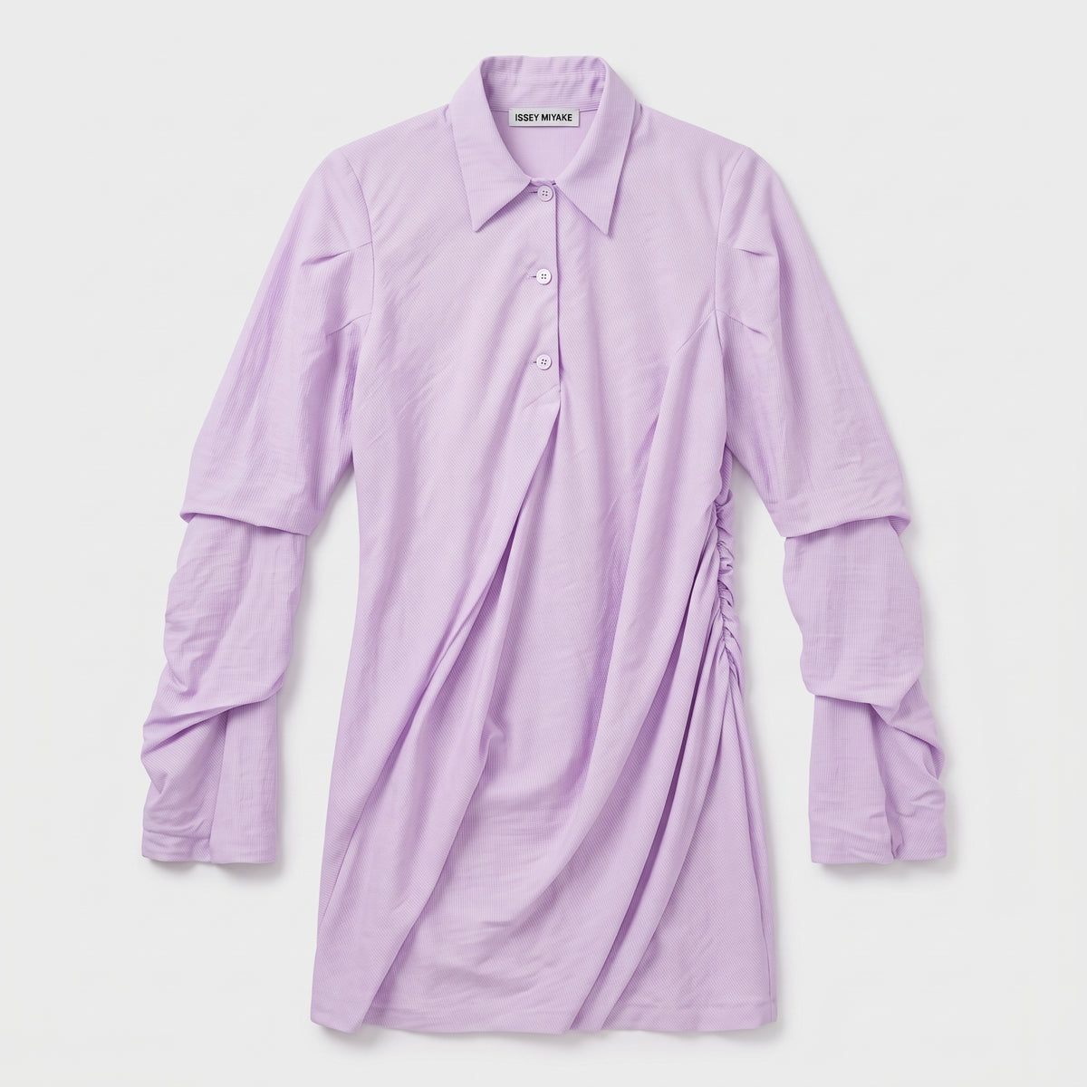 Lavender Ruched Pleated Shirt