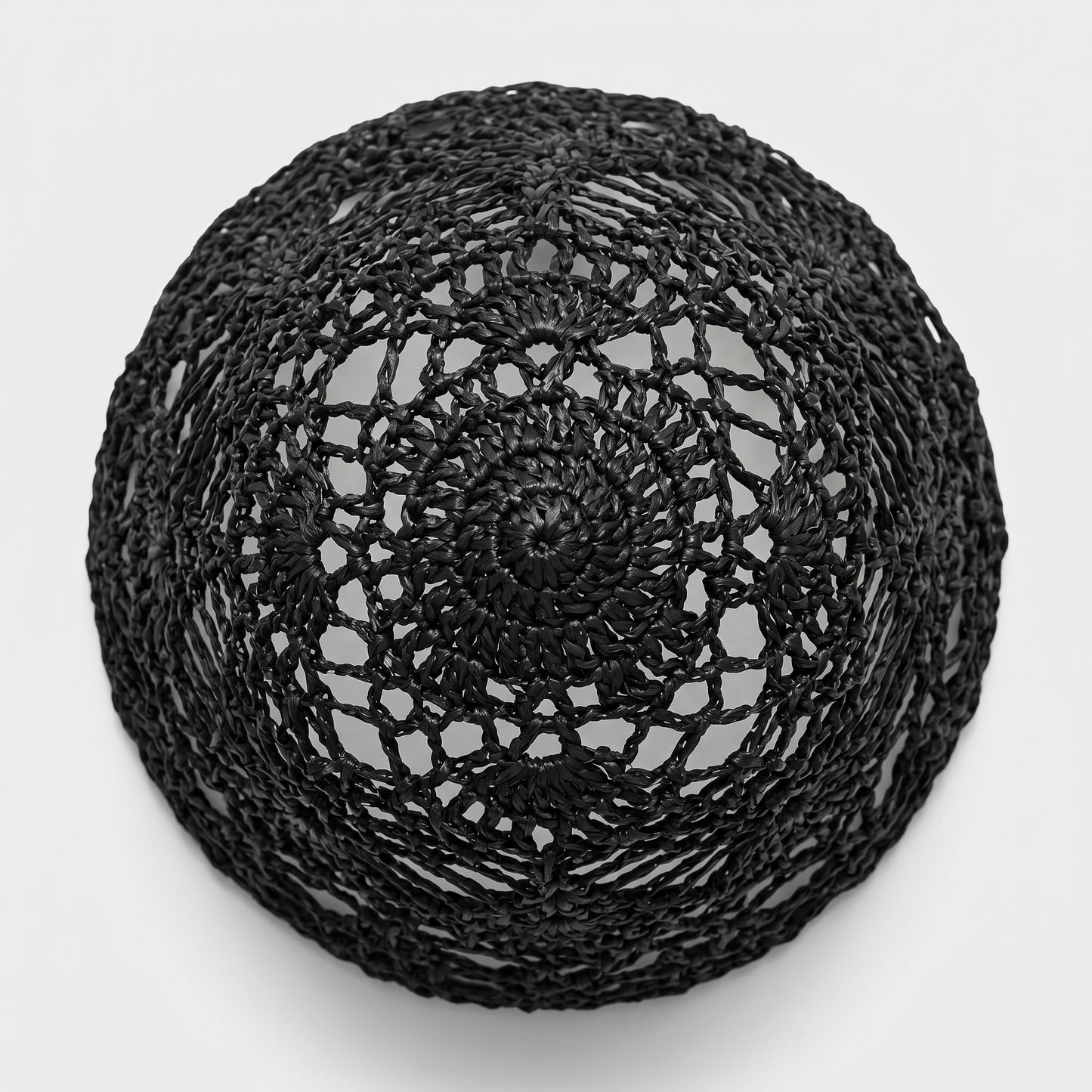 Black Woven Crochet Hat
