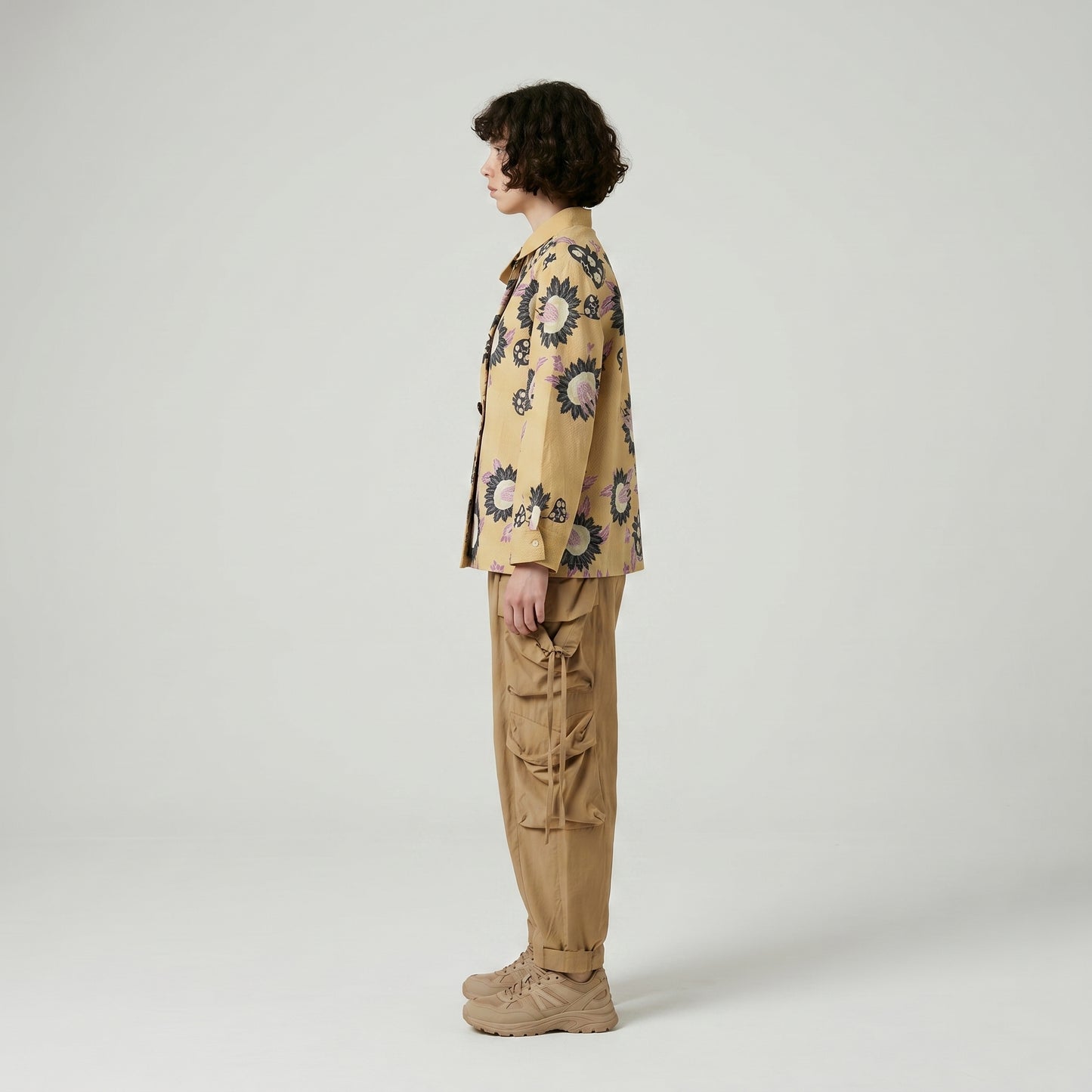 Floral Print Structured Shirt Jacket