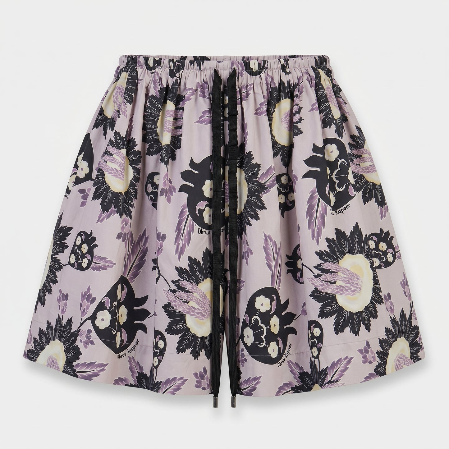 Floral Print Elastic Drawstring Shorts