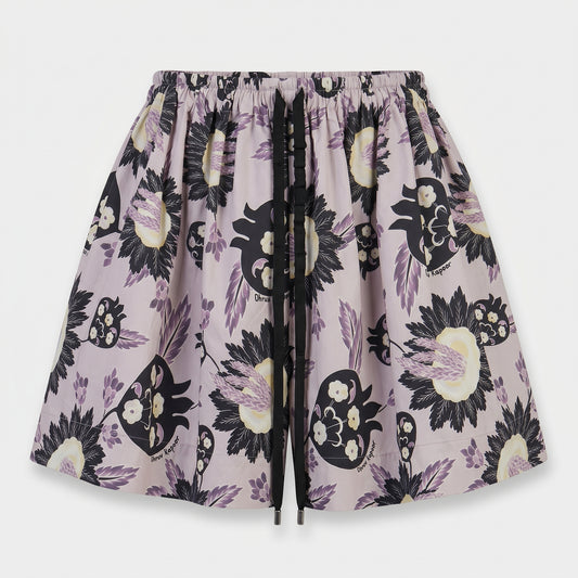 Floral Print Elastic Drawstring Shorts