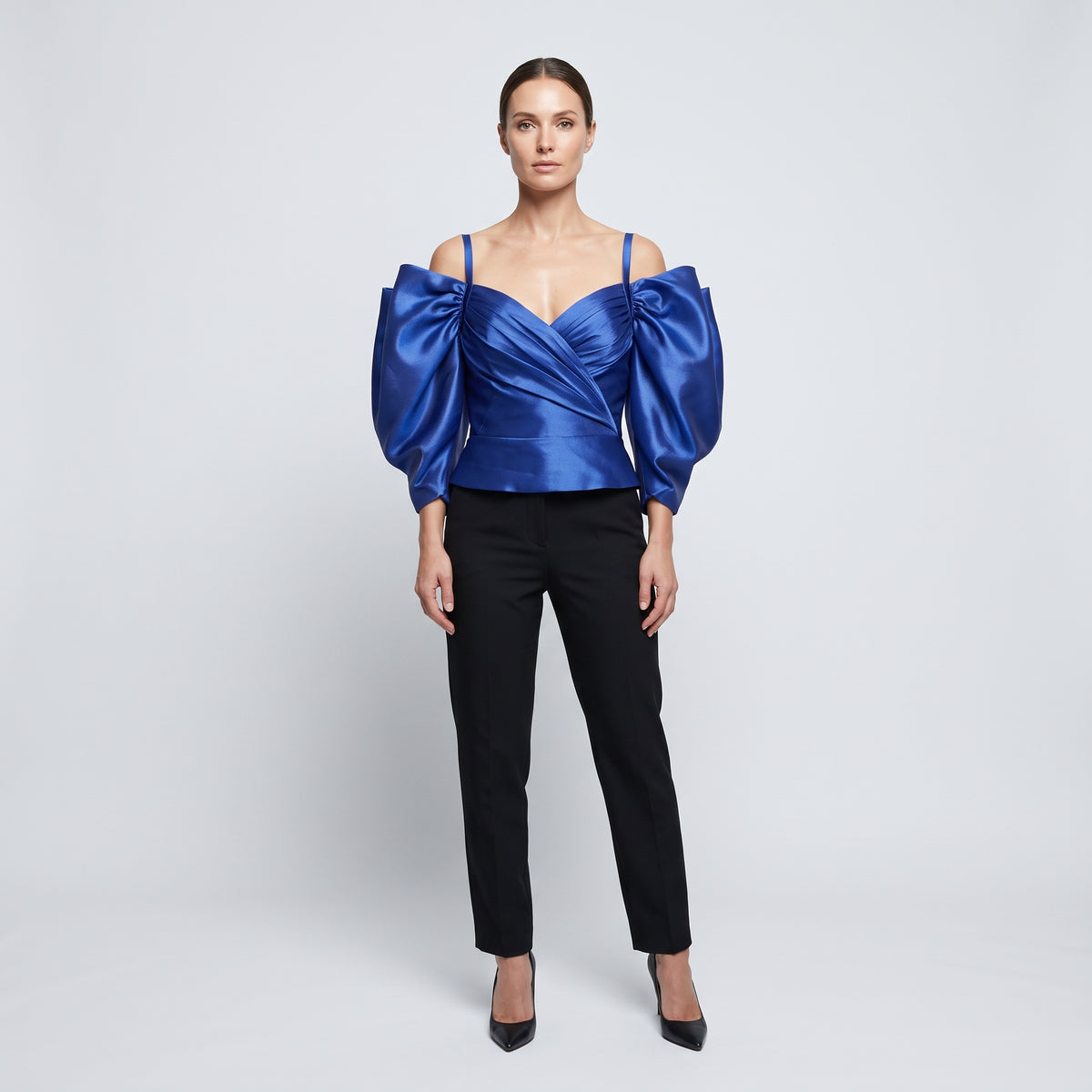 Royal Blue Statement Puff Top