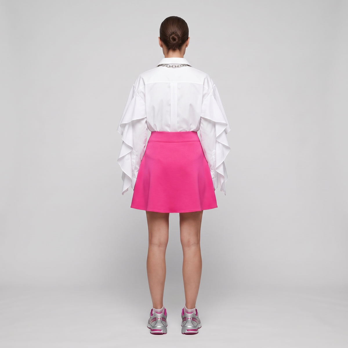 Vibrant Pink Flared Mini Skirt