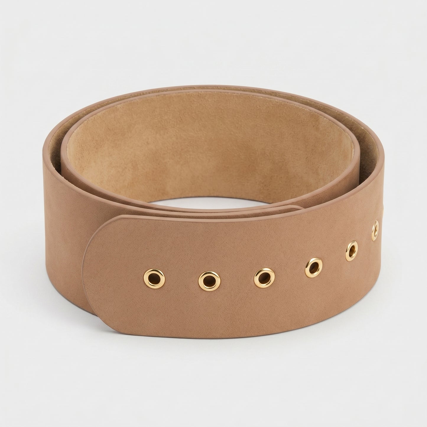 Wide Leather Grommet Belt