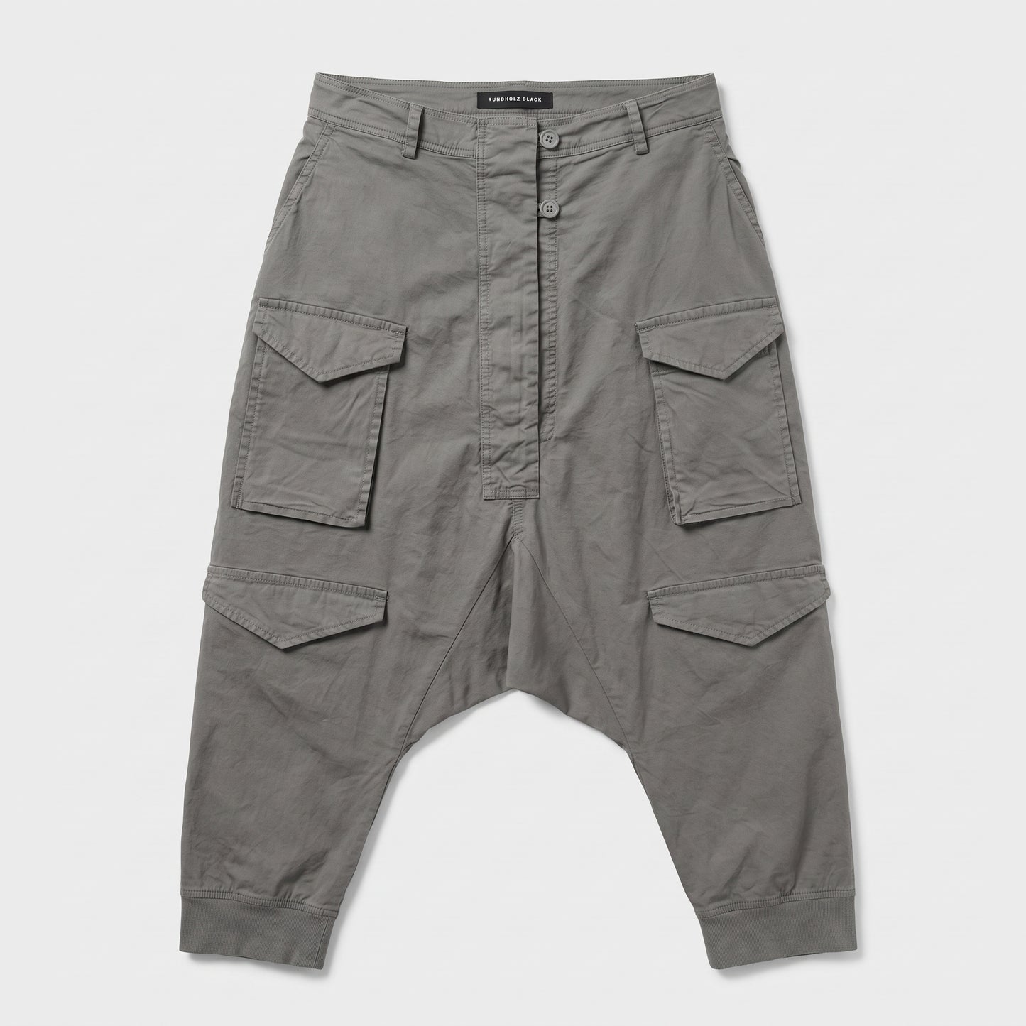 Structured Cotton Cargo Cropped Trousers