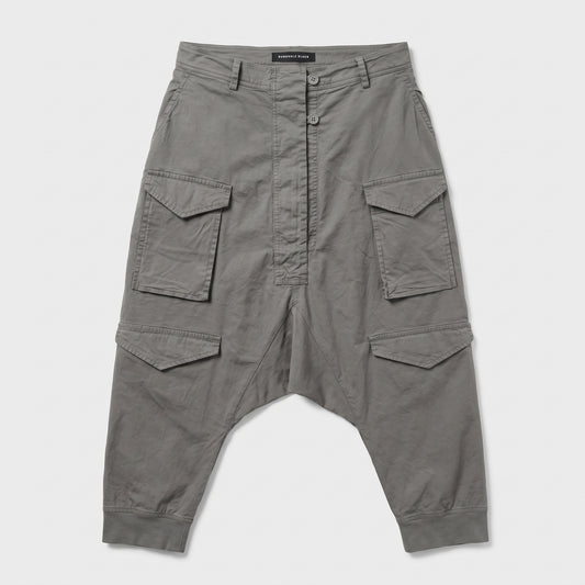 Structured Cotton Cargo Cropped Trousers