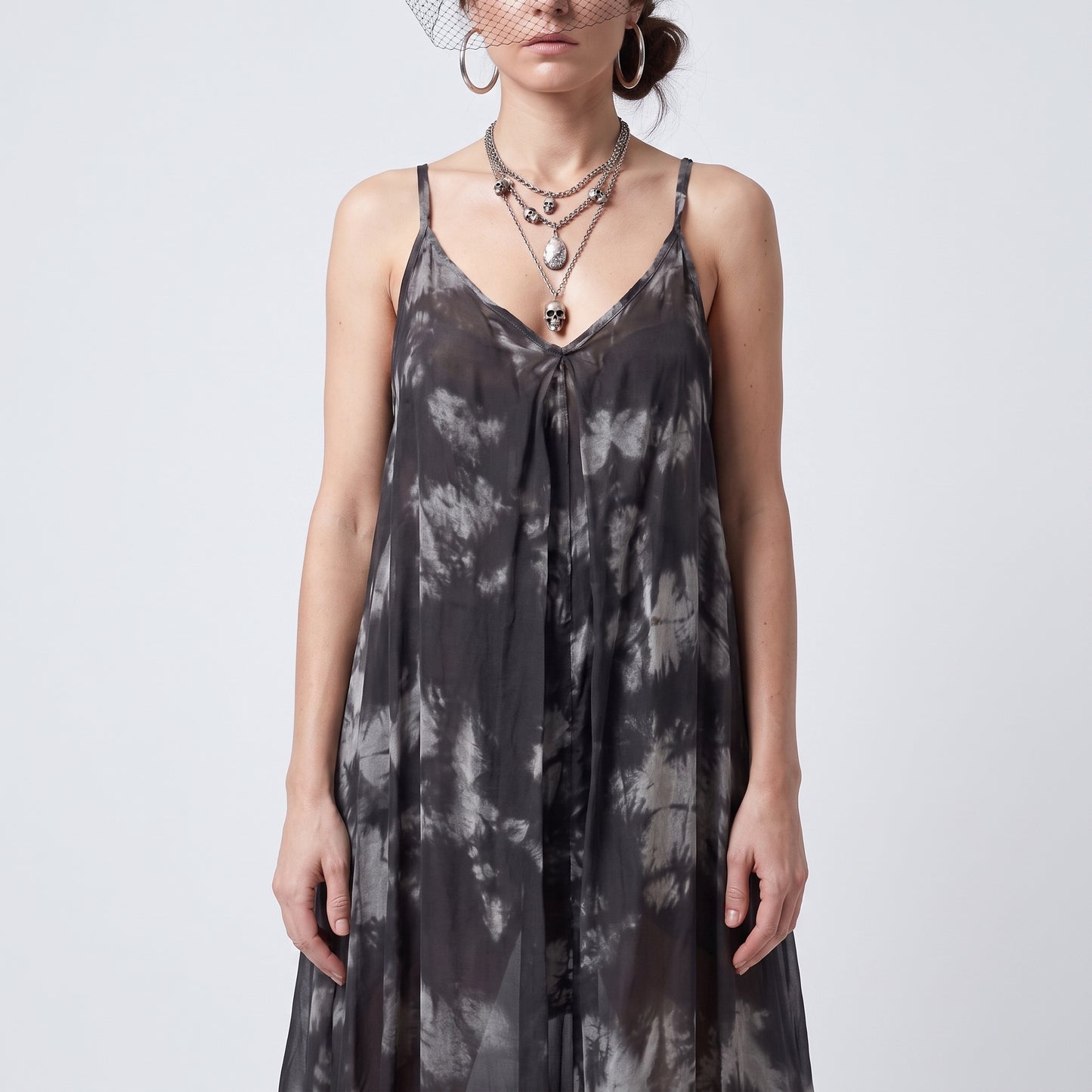 Abstract Print Tie-Dye Cami Dress