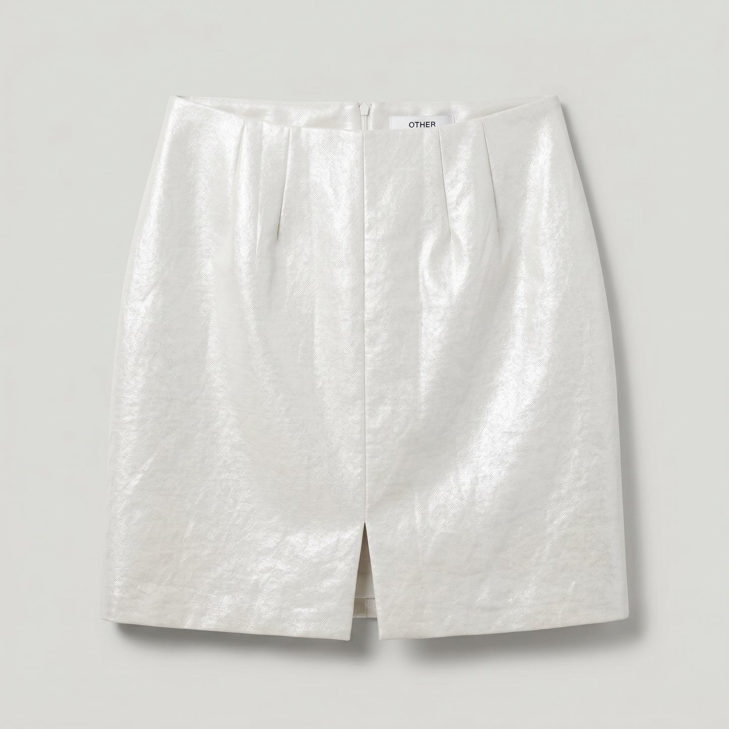 Metallic White Mini Skirt