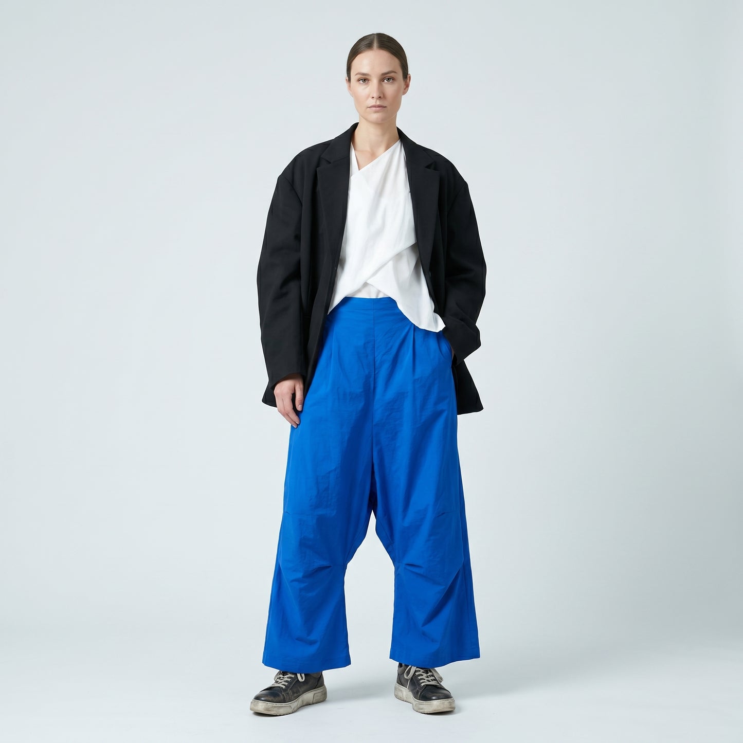 Cobalt Blue Balloon Leg Trousers