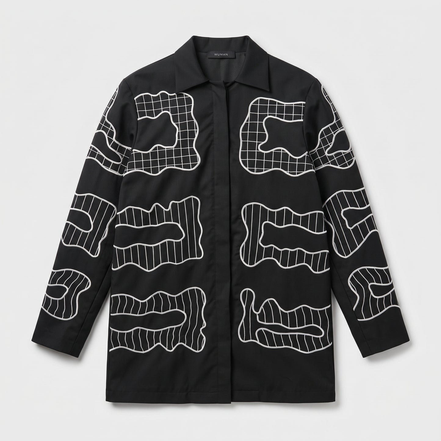 Embroidered Graphic Structured Jacket