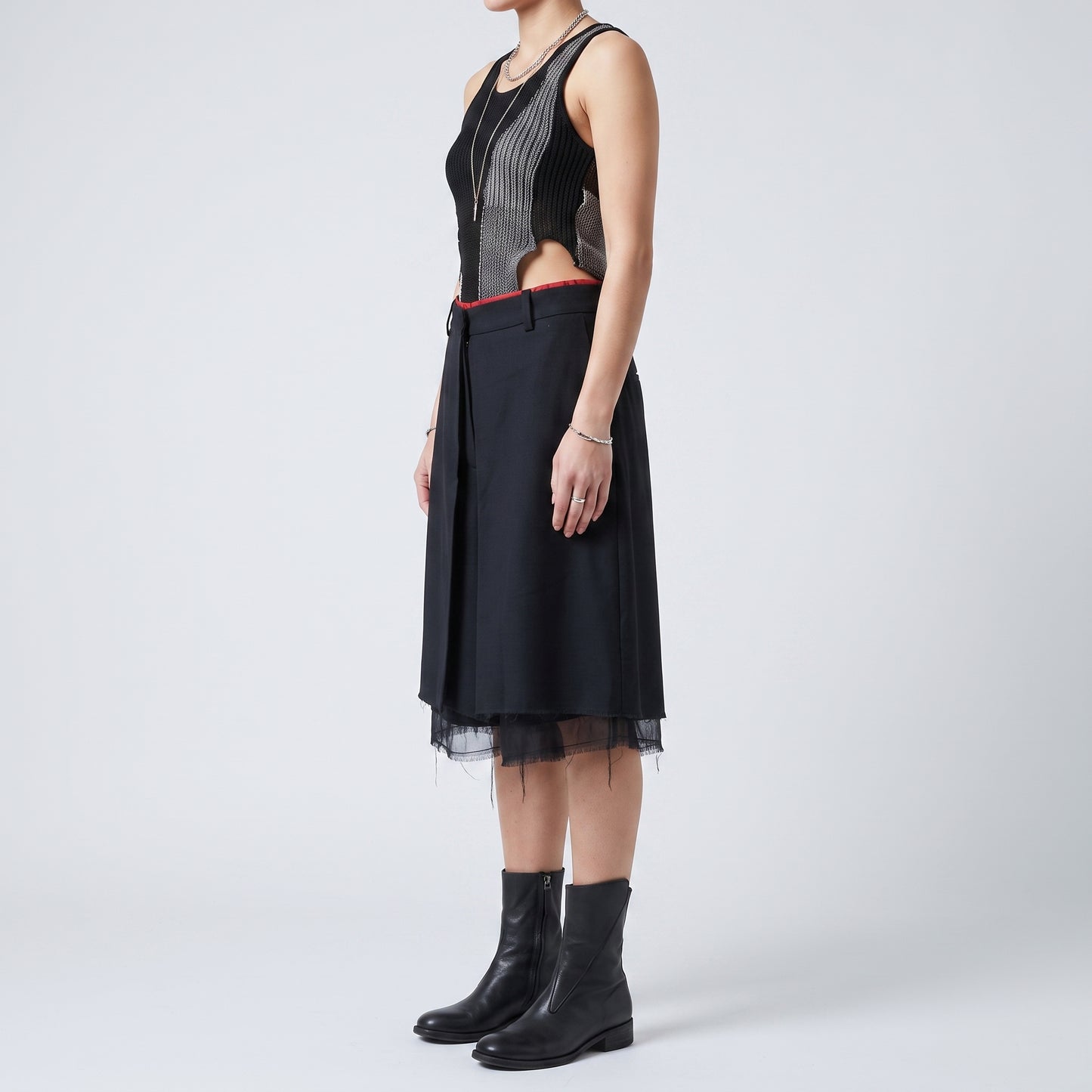 Tailored Black Layered Shorts