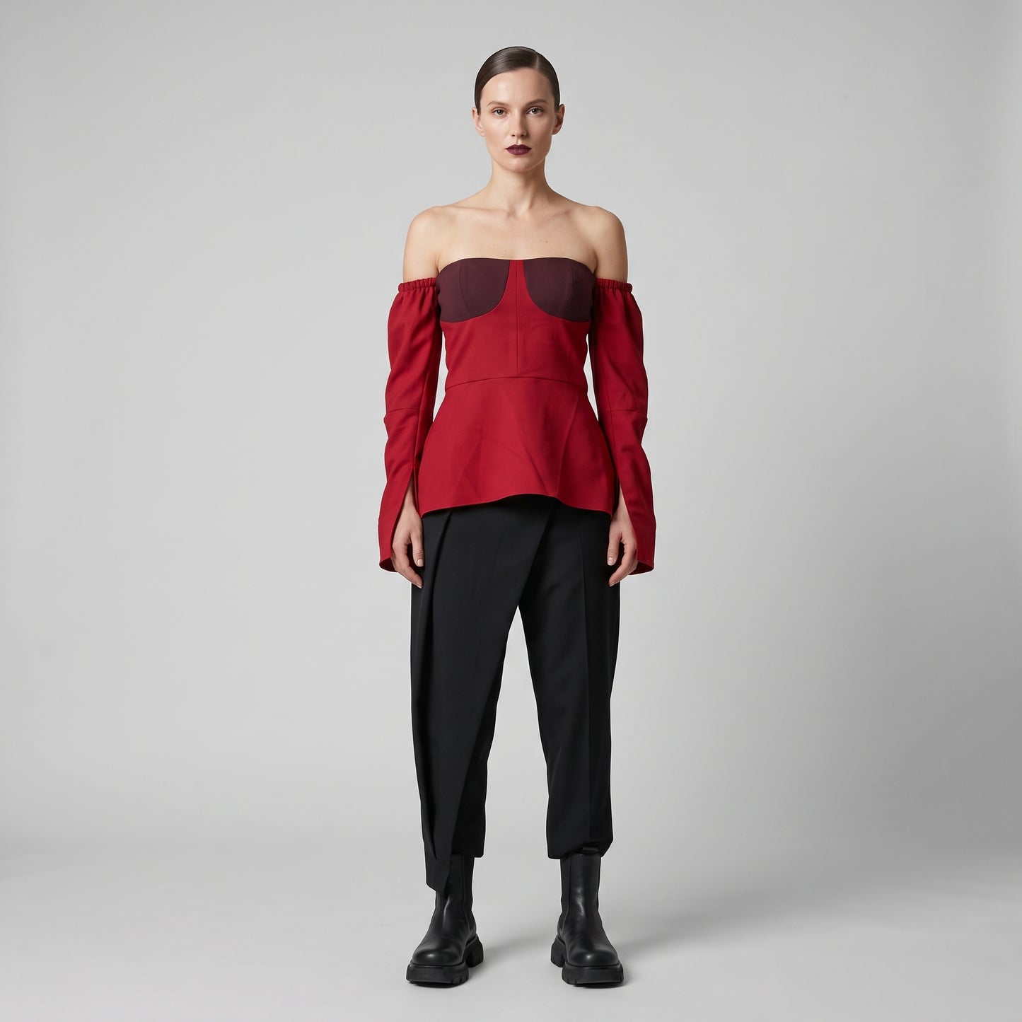 Bustier Off-Shoulder Peplum Top