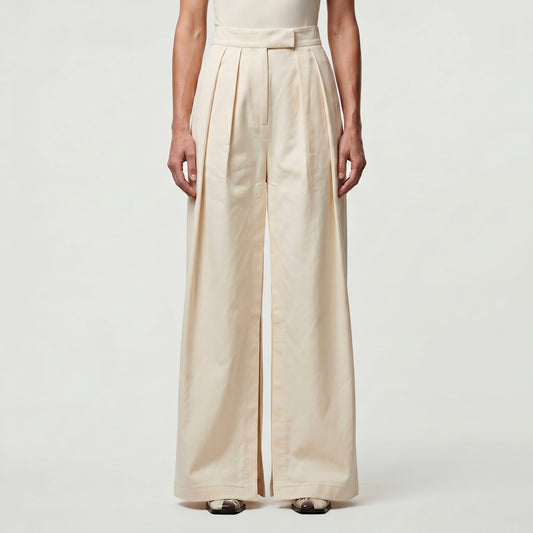 Tailored High-Waisted Pleated Skirt