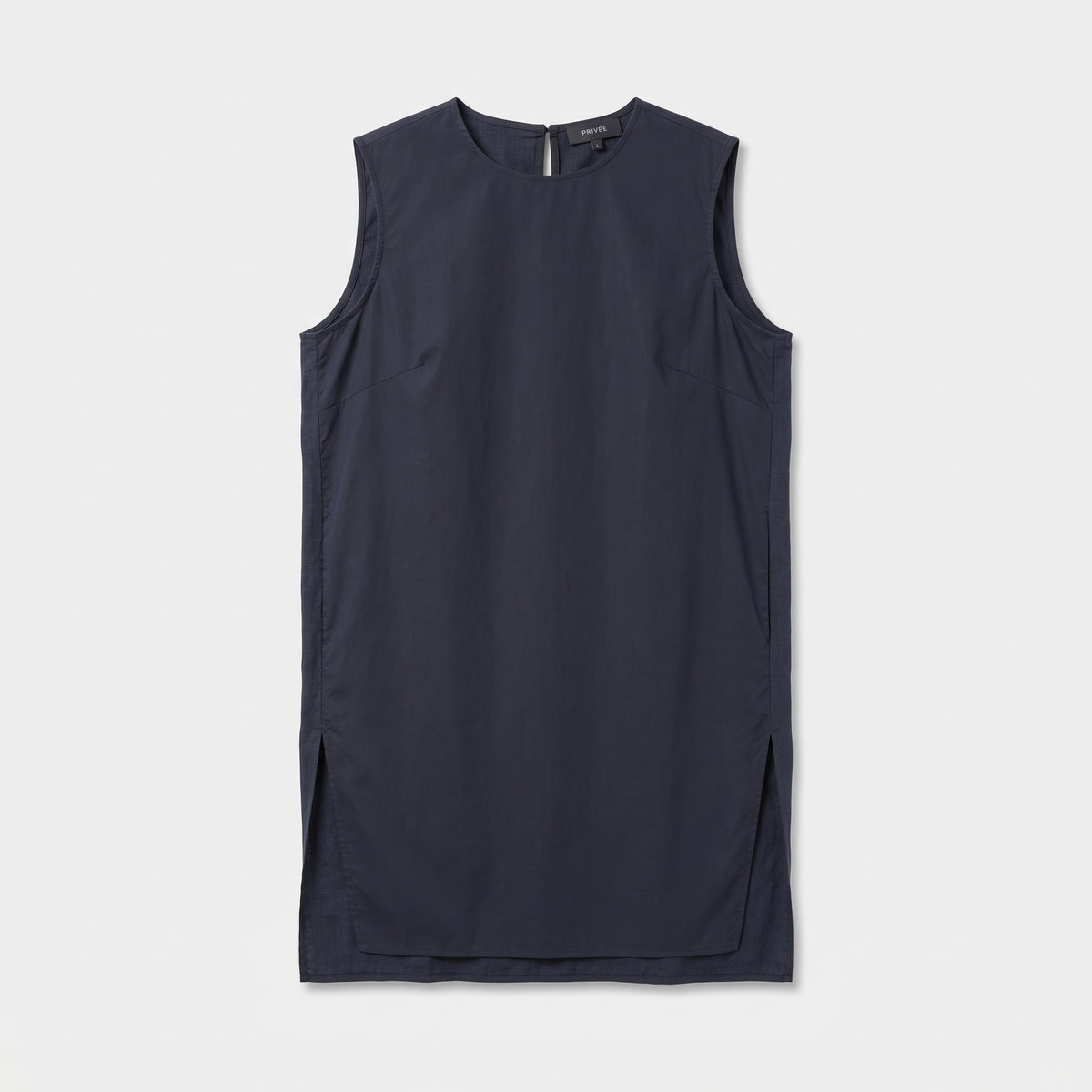 Sleeveless Cotton Side-Slit Top