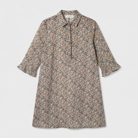 Floral Print Ruffle Sleeve Dress