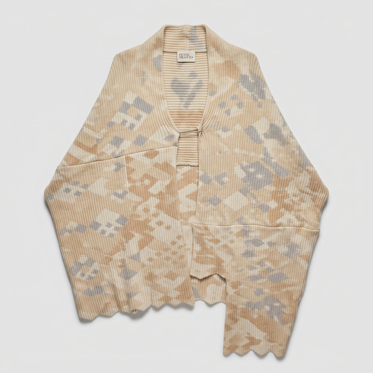 Abstract Jacquard Ribbed Cardigan